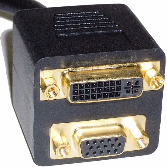 Câble réplicateur passif 1 DVI vers 1 DVI et 1 VGA